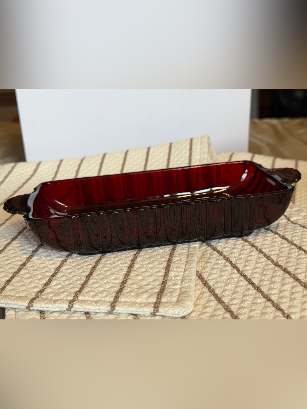 Anchor Hocking Royal Ruby Relish Dish Vintage